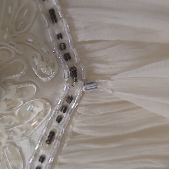 Sue Wong Nocturne Silk Dress Elegant Cream Floral Dress Wedding Party Size 10 - Picture 11 of 15